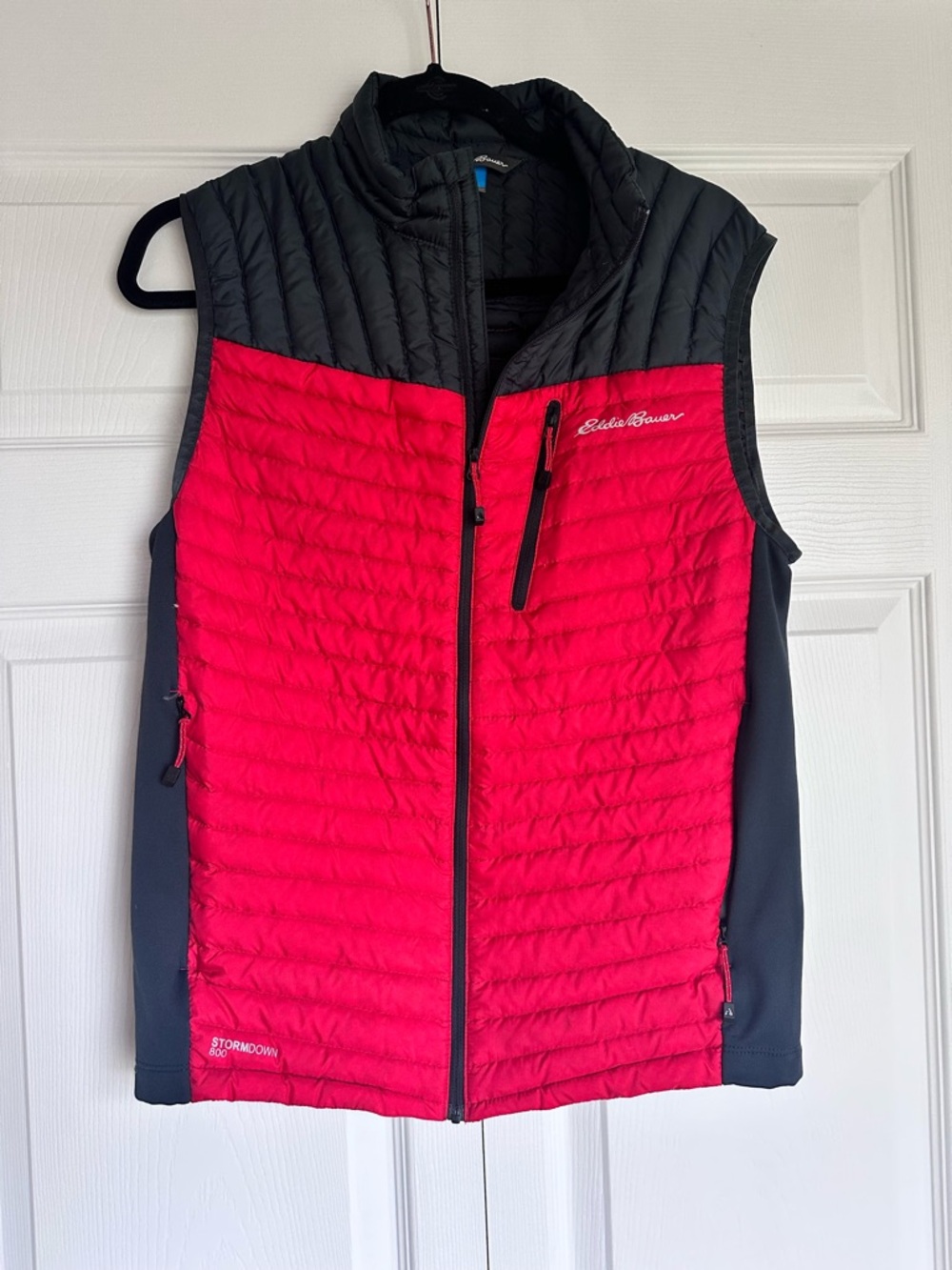 Eddie Bauer Red and Black Quilted StormDown Vest